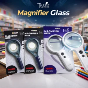 Three Flowers Magnifier Glass – 50mm, 60mm, 75mm | With LED Light 75mm & 90mm